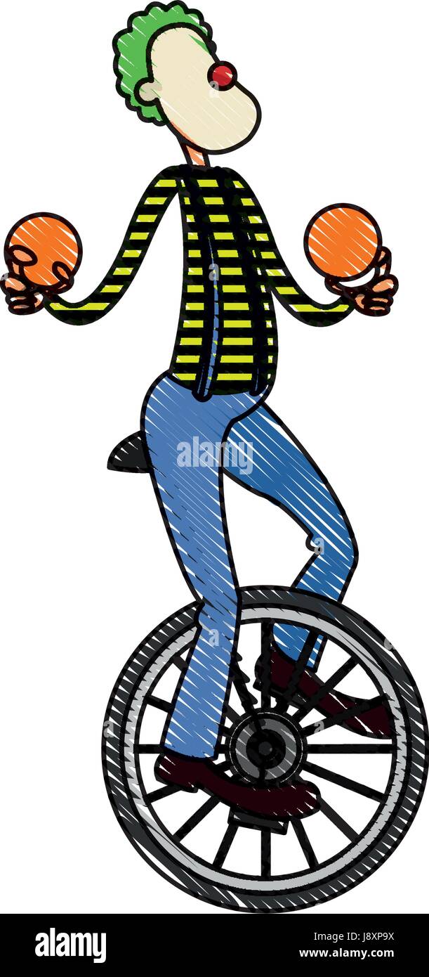 character clown circus juggler cheerful image Stock Vector Image & Art ...