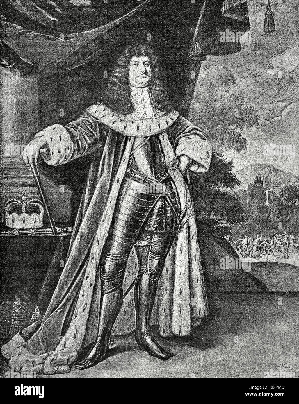 Frederich William (1620-1688). Elector of Brandenburg and Duke of Prusia. Portrait. Engraving. 'Historia Universal', 1885. Stock Photo