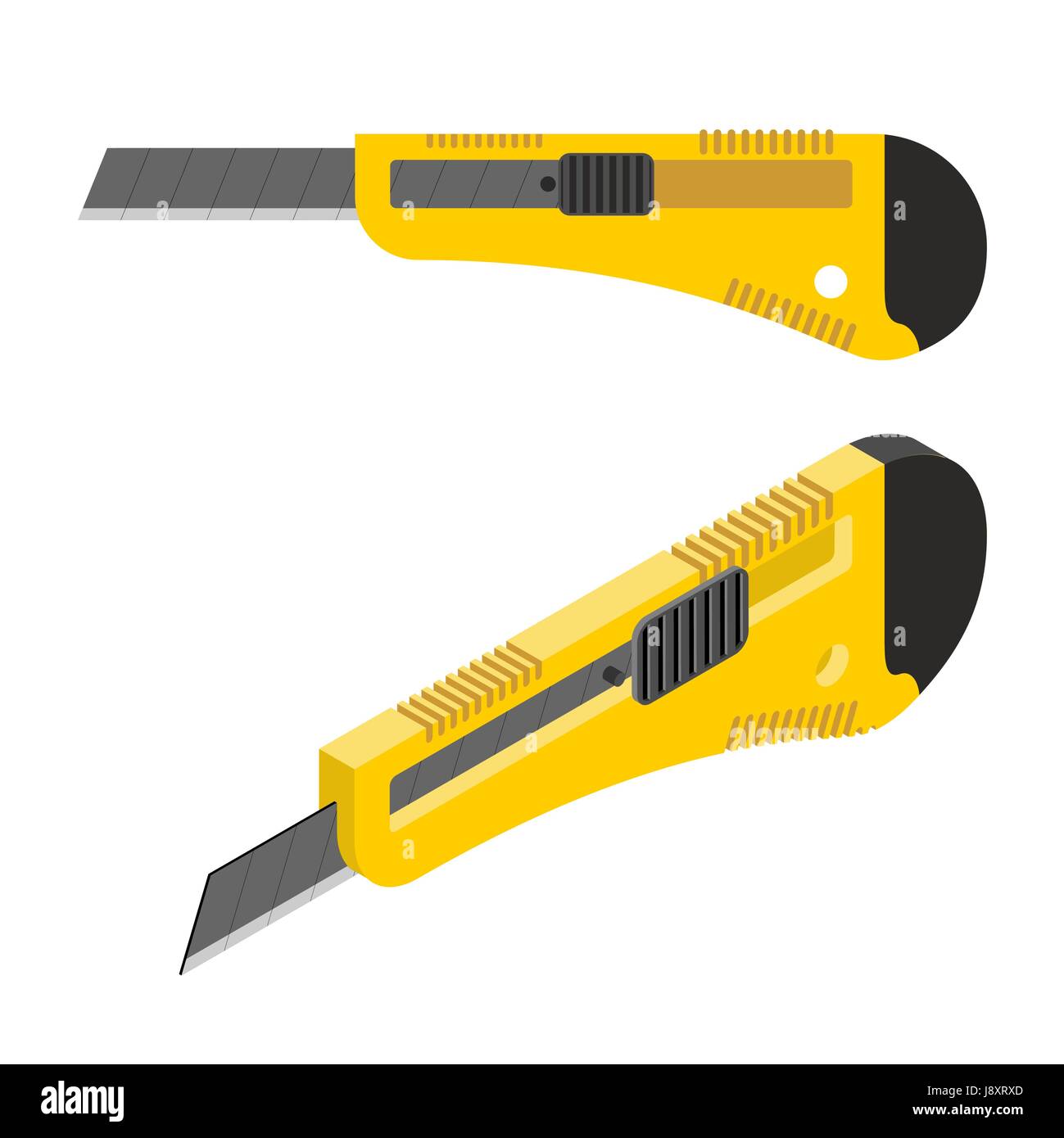 Stationery knife isometrics. Office paper cutter Stock Vector Image