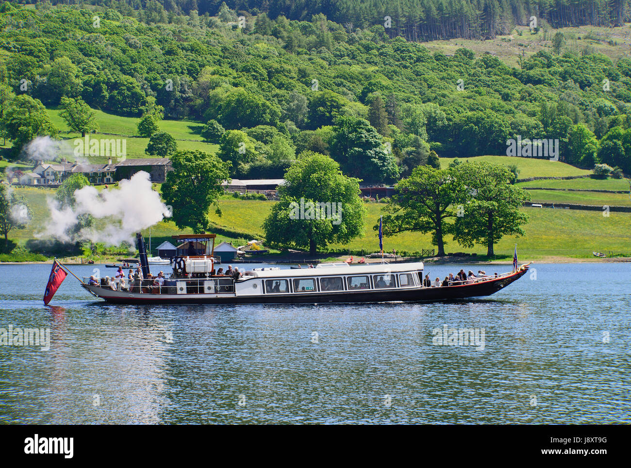England, Cumbria, English Lake District, Lake Coniston, Victorian Steam Yacht Gondola. Stock Photo