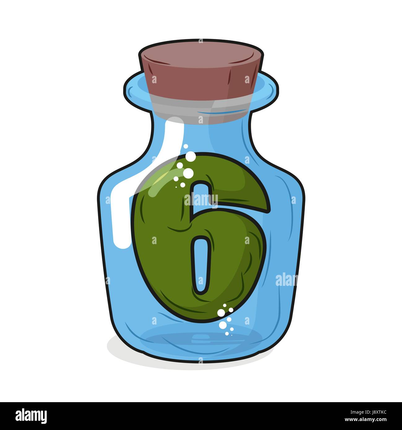 Figure 6 retro laboratory flask, bottle. Six in old magic potion bottle