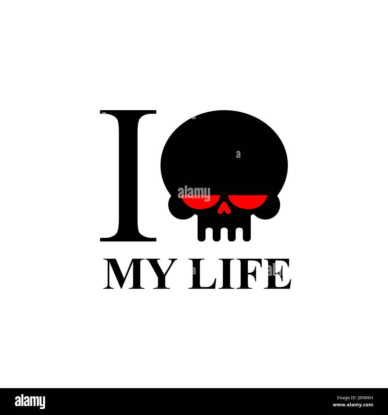 I hate my life. Sad black skull with red eyes. Logo for t-shirts Stock  Vector Image & Art - Alamy