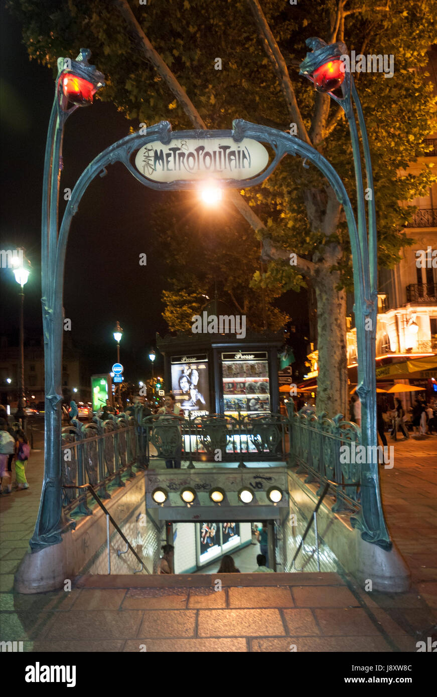 Art Nouveau subway entrance, Paris, France Stock Photo Alamy