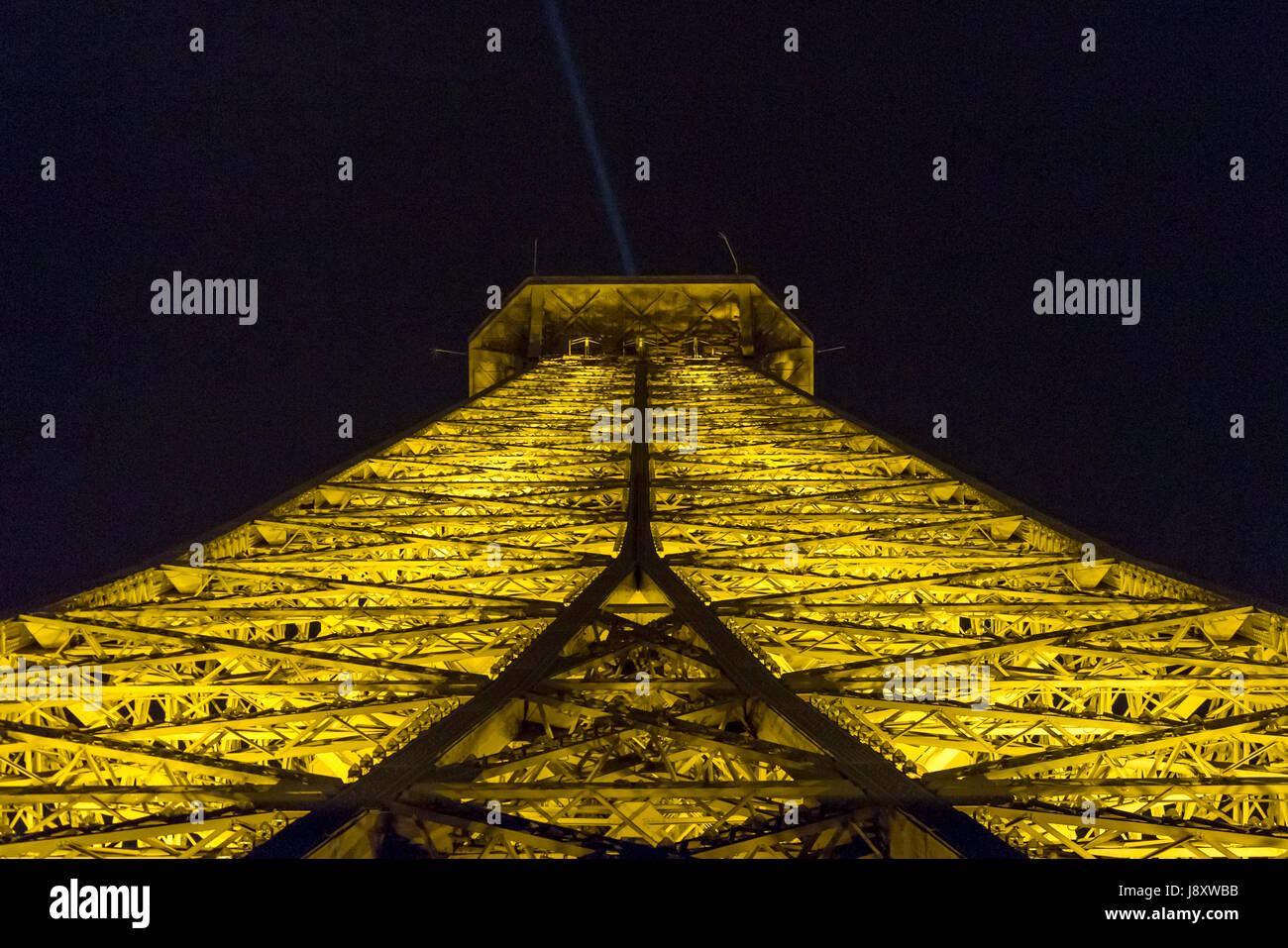 Eiffel Tower illuminated at night Stock Photo