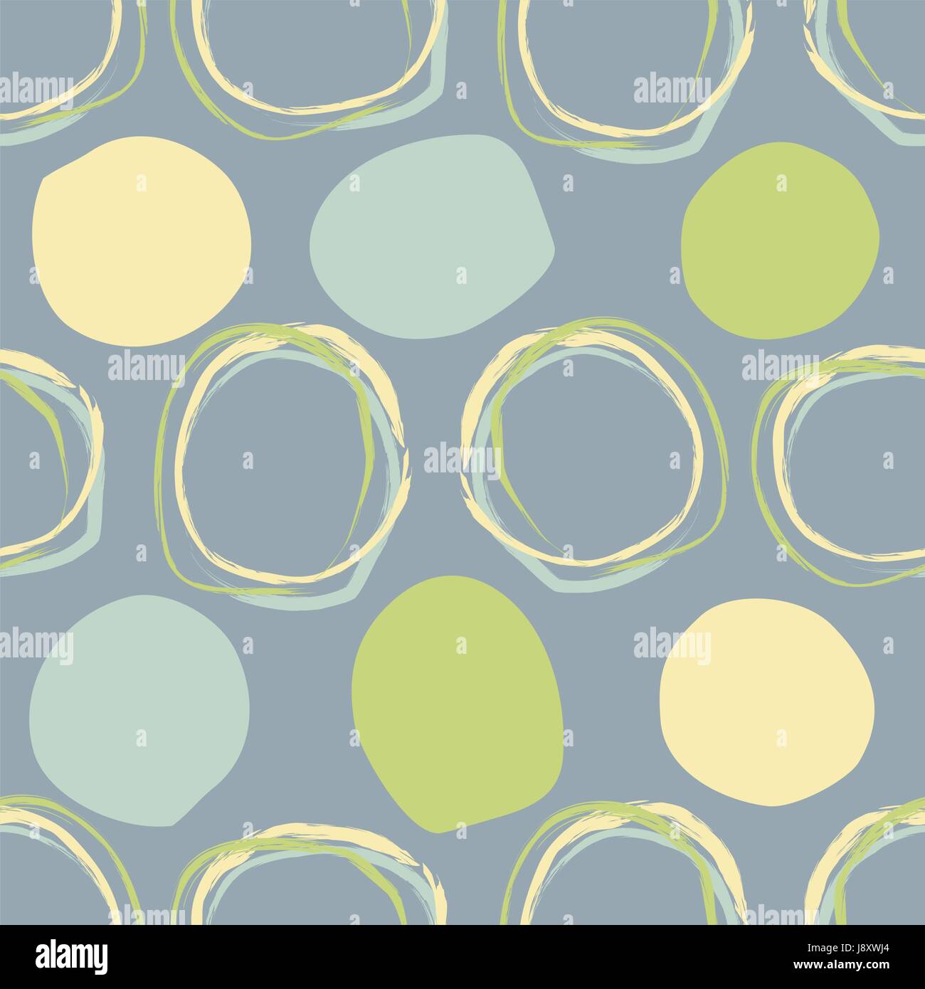 Circles Seamless pattern. Vector retro pattern of ovals. Vintage ...