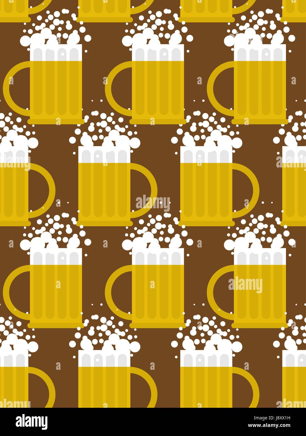 Beer seamless pattern. Beer mug vector background. Mug with foam-based  alcoholic drink. Vector ornament Stock Vector Image & Art - Alamy