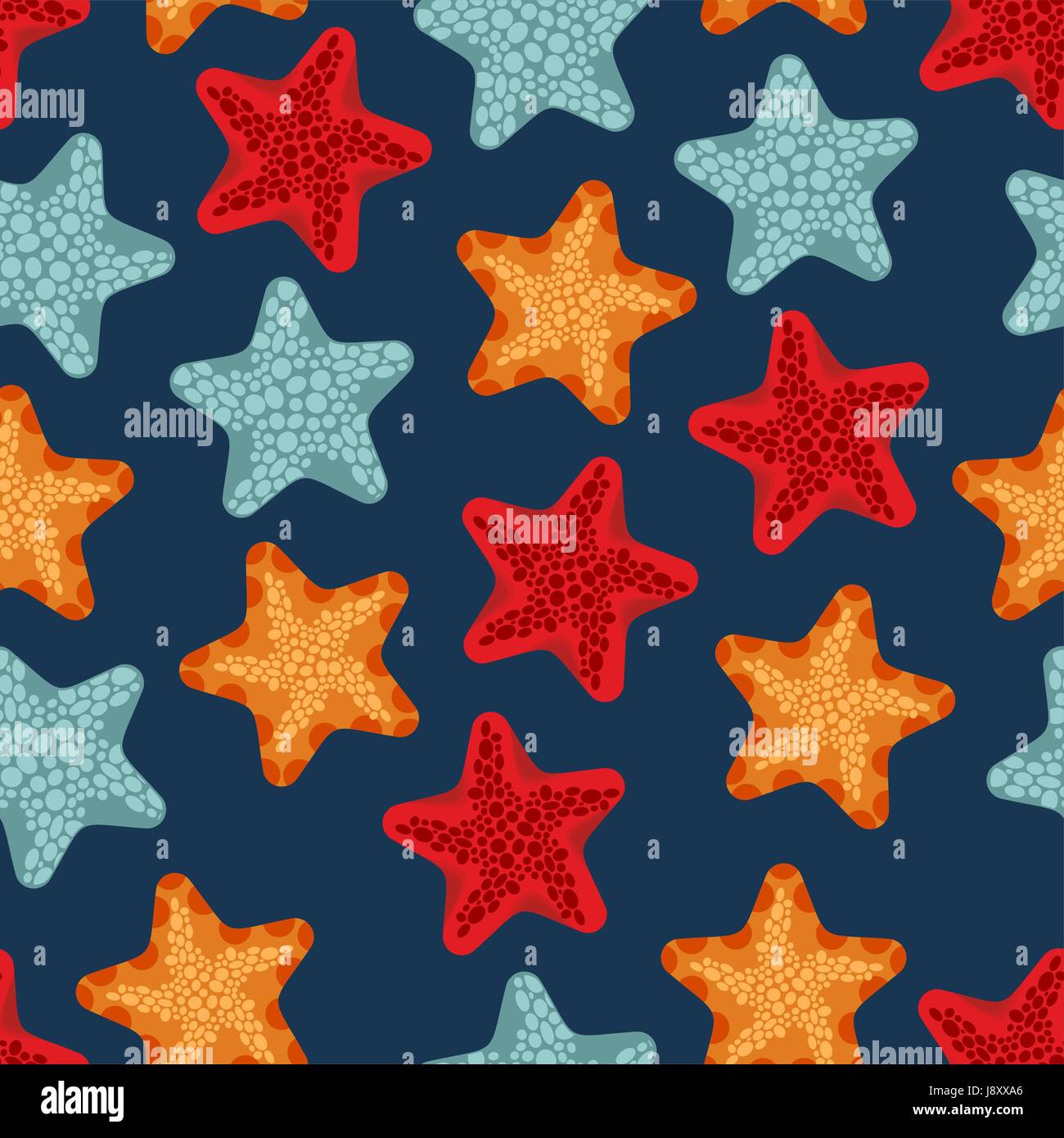 Starfish seamless pattern. Vector background of deep-sea animals ocean.  Marine Retro ornament Stock Vector Image & Art - Alamy