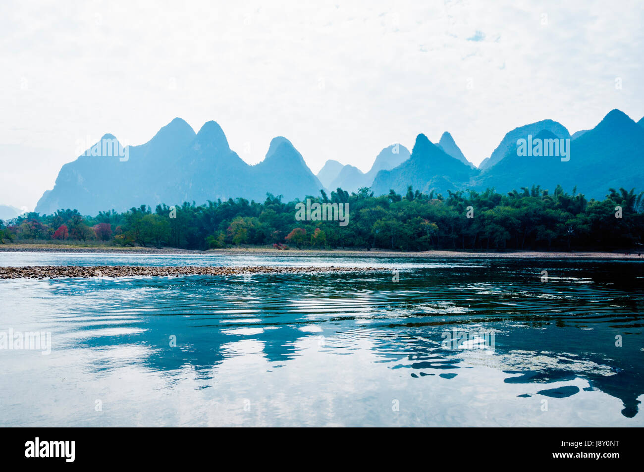 Li river and karst mountains landscape Stock Photo