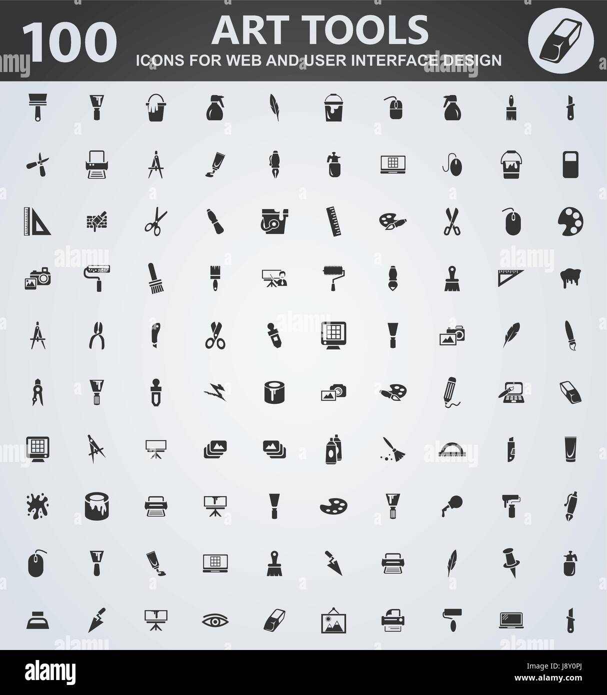 Art tools icons for web and user interface design Stock Vector Image ...