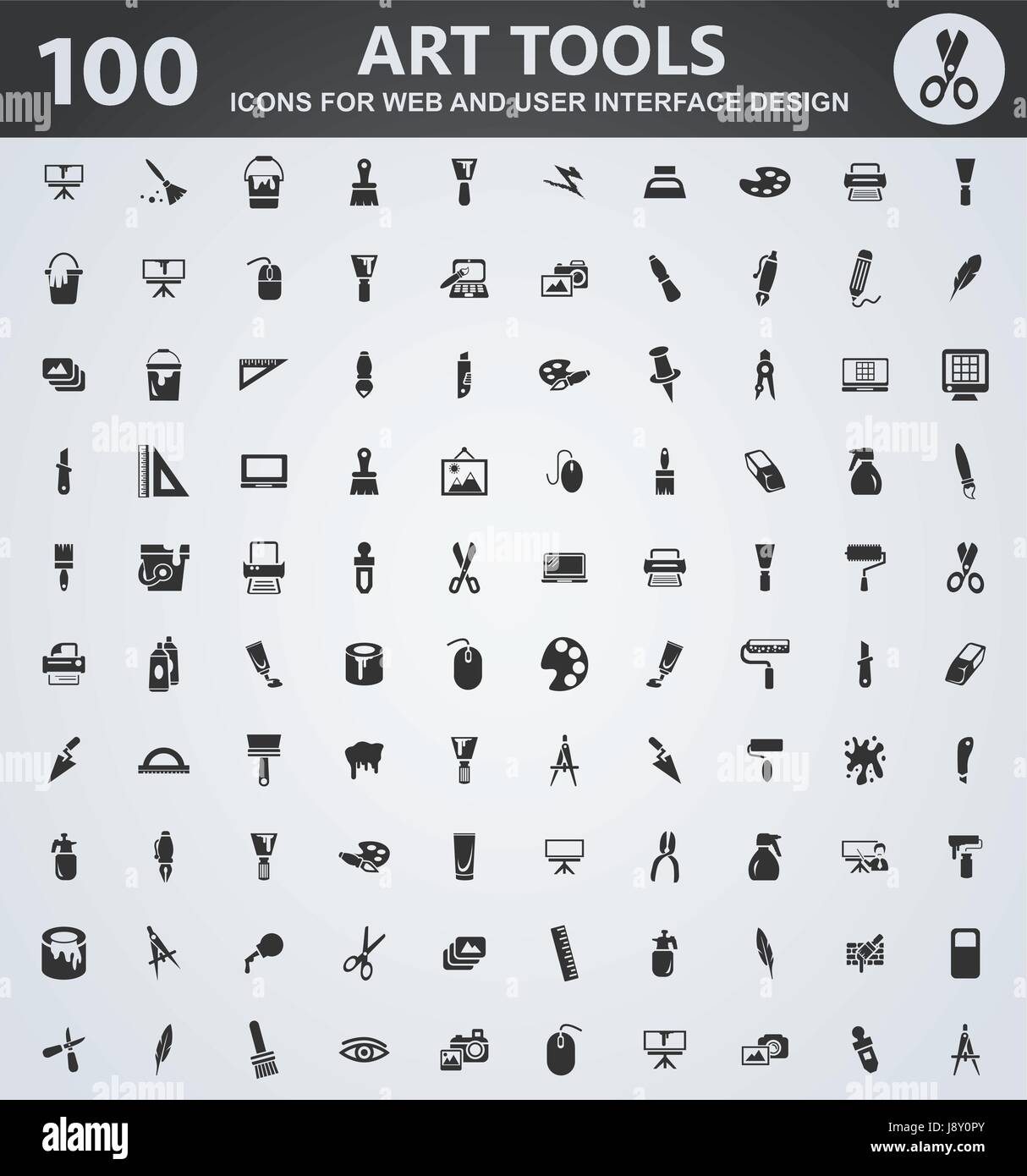 Art tools icons for web and user interface design Stock Vector Image ...