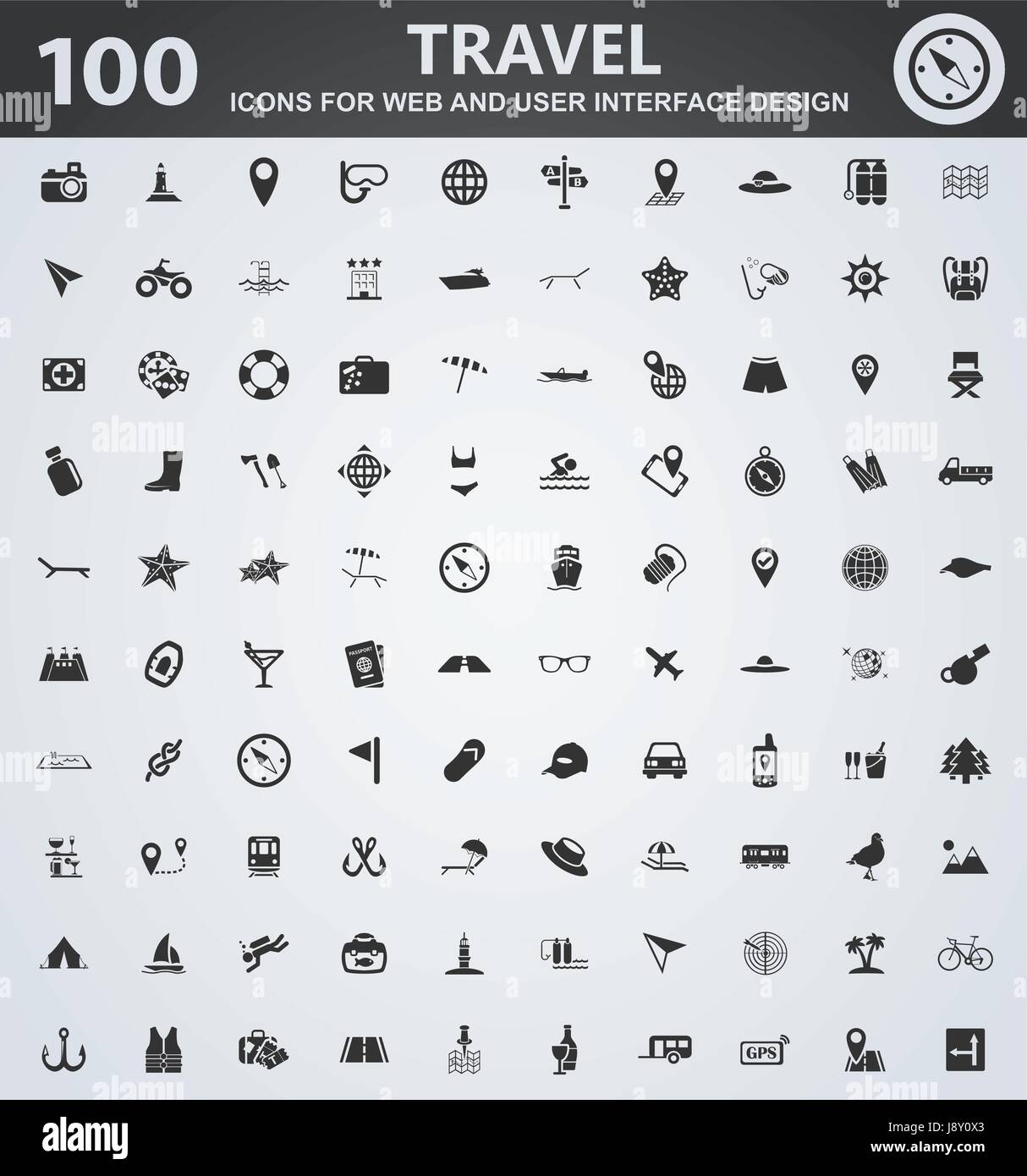 Travel icons for web and user interface design Stock Vector Image & Art ...
