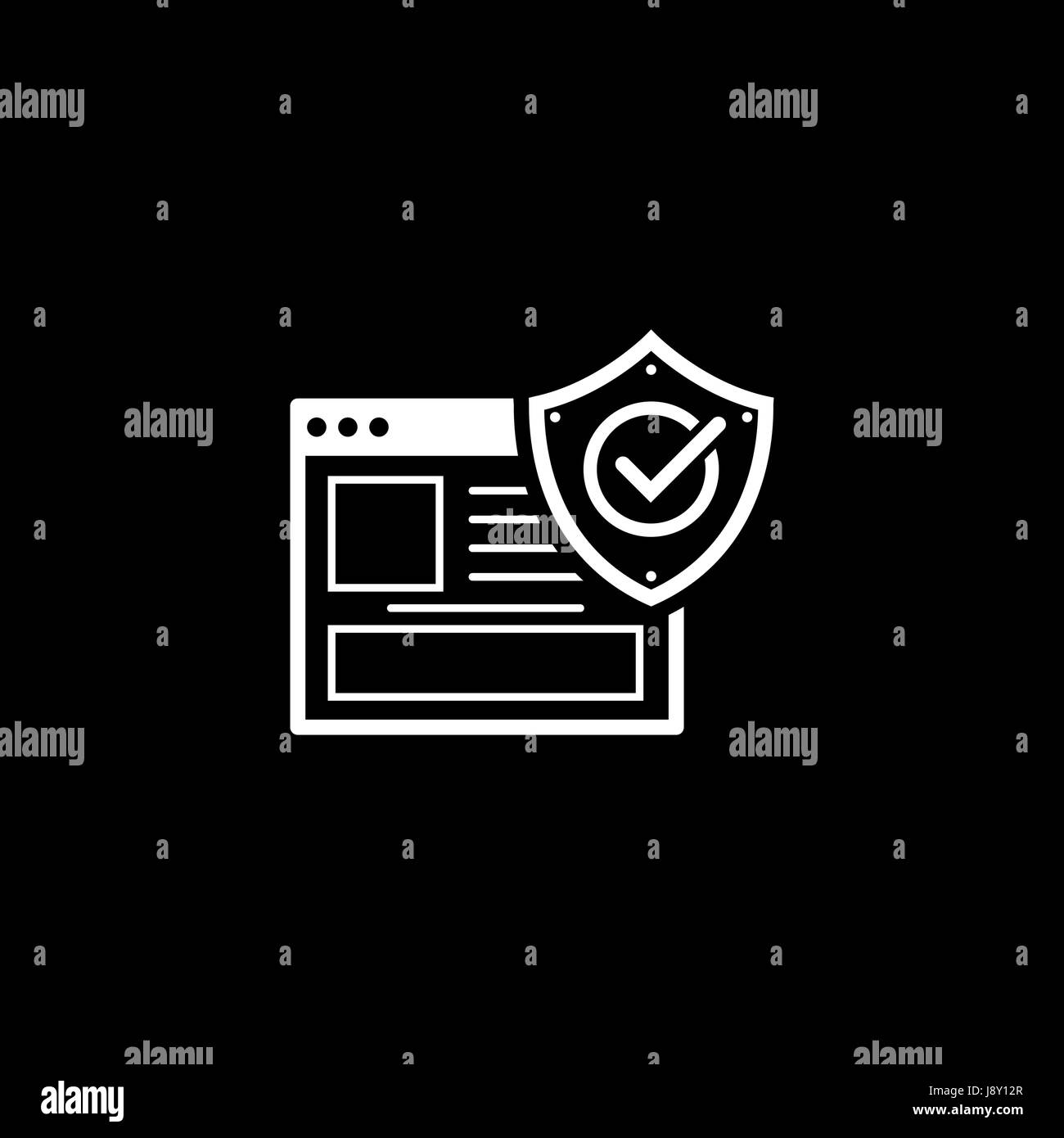 Online Protection Icon. Flat Design. Stock Vector