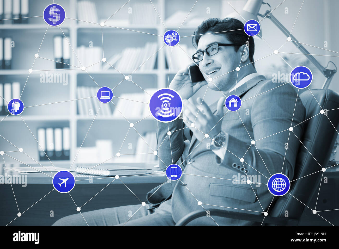 Internet of things concept with businessman Stock Photo - Alamy