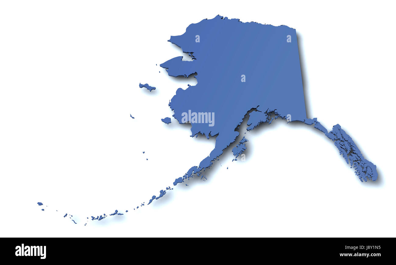 map of alaska - united states Stock Photo