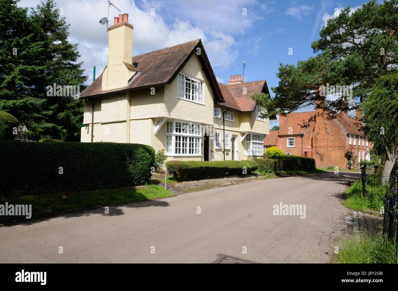 School cottages,Westmill, Hertfordshire Stock Photo