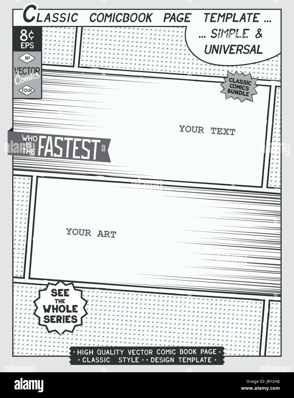 Comic Book Format Template from c8.alamy.com