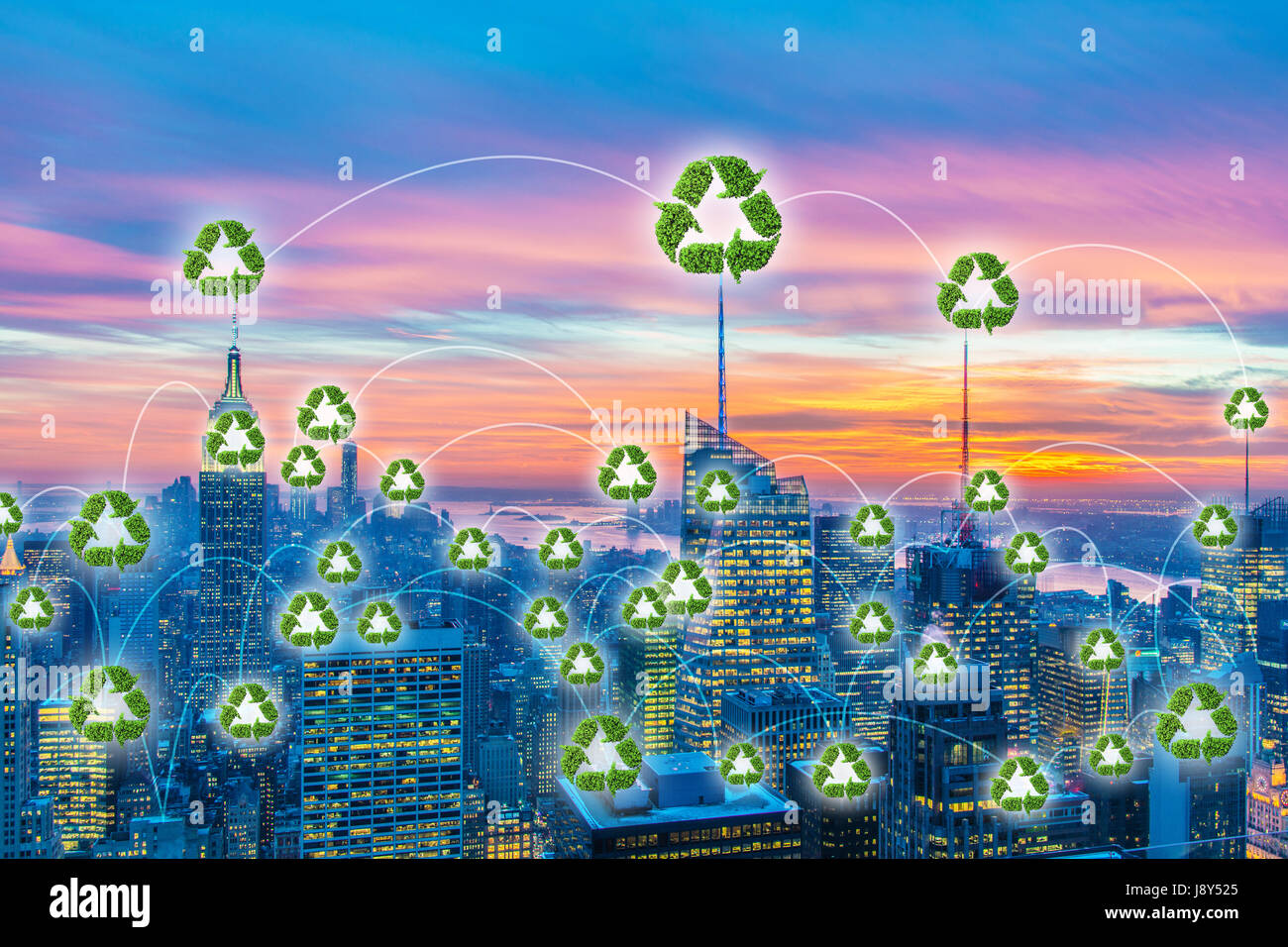 Concept of city powered by green energy Stock Photo - Alamy