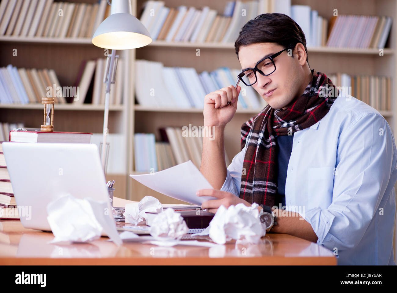 Writer In Library Professional journalist sitting in library hi-res stock photography and ...