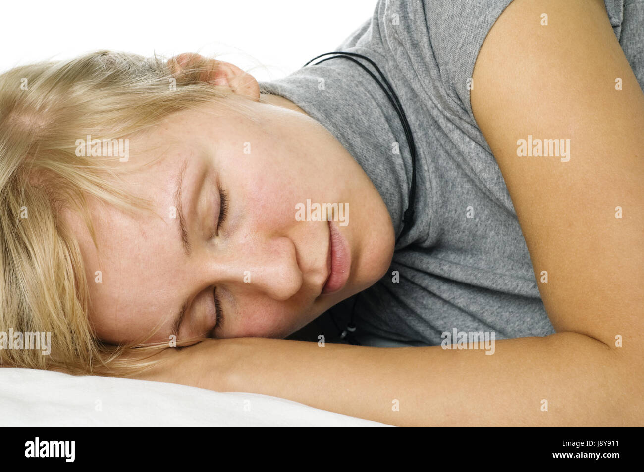 woman, face, portrait, dream, sleep, sleeping, facilitate, ease, resting, Stock Photo