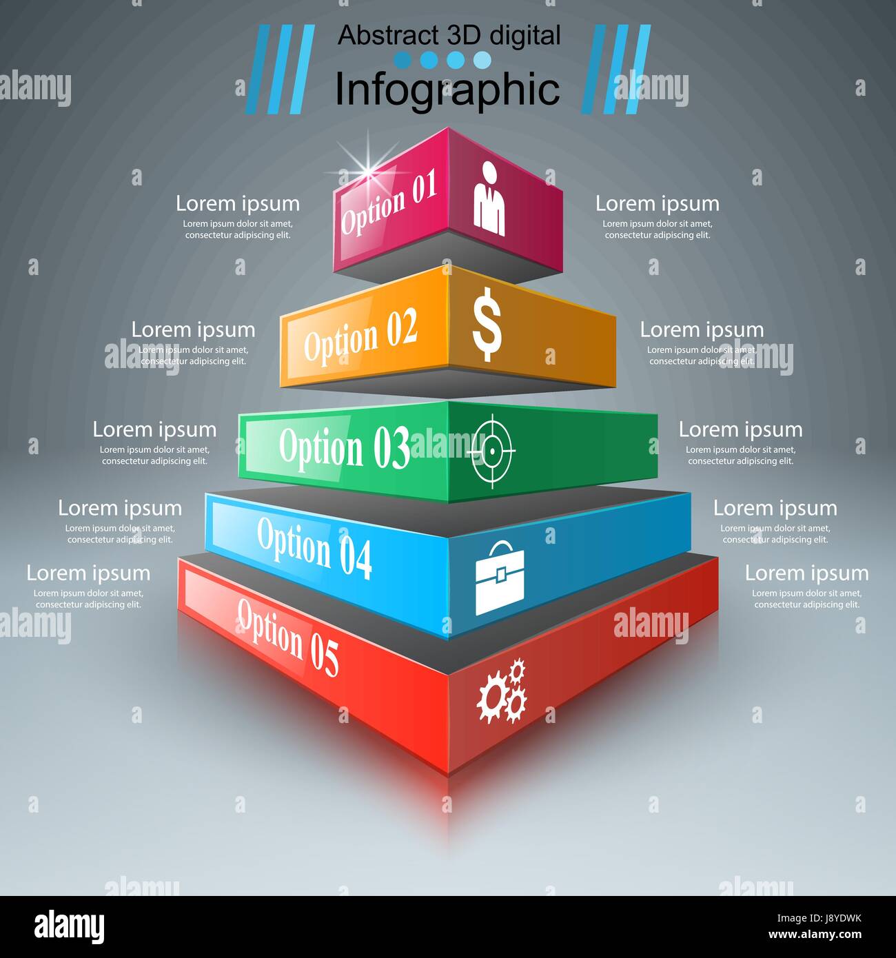 Abstract 3D digital illustration Infographic Stock Vector Image & Art ...