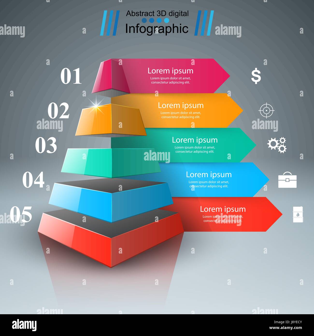 Abstract 3D digital illustration Infographic Stock Vector Image & Art ...