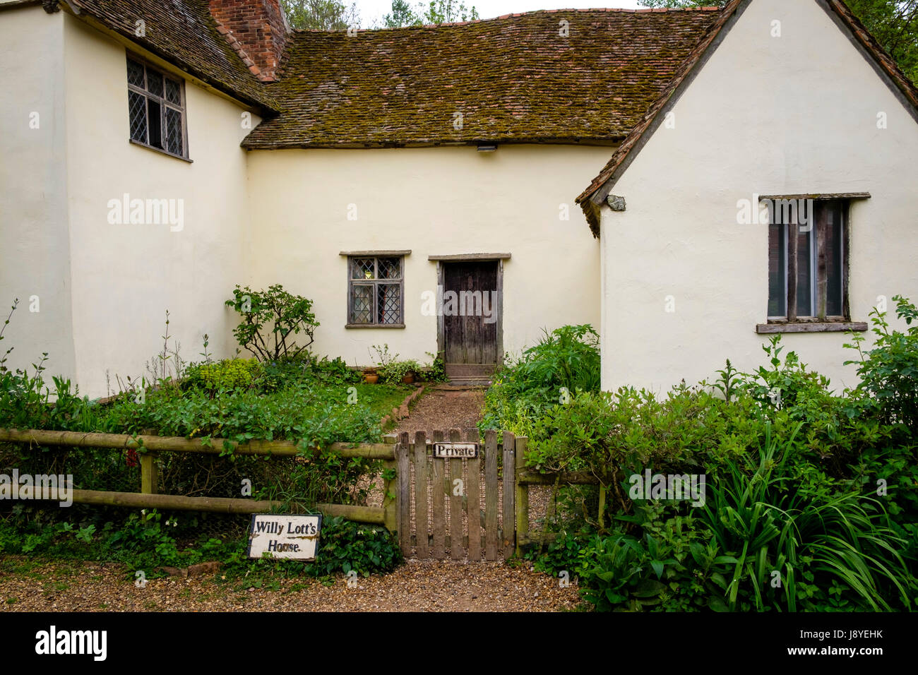 Willy Lotts House, near Deadham Lock and Flatford Mill on the River Stour,   East Bergholt, Suffolk , UK. The area refered to as 'Constable Country',  Stock Photo