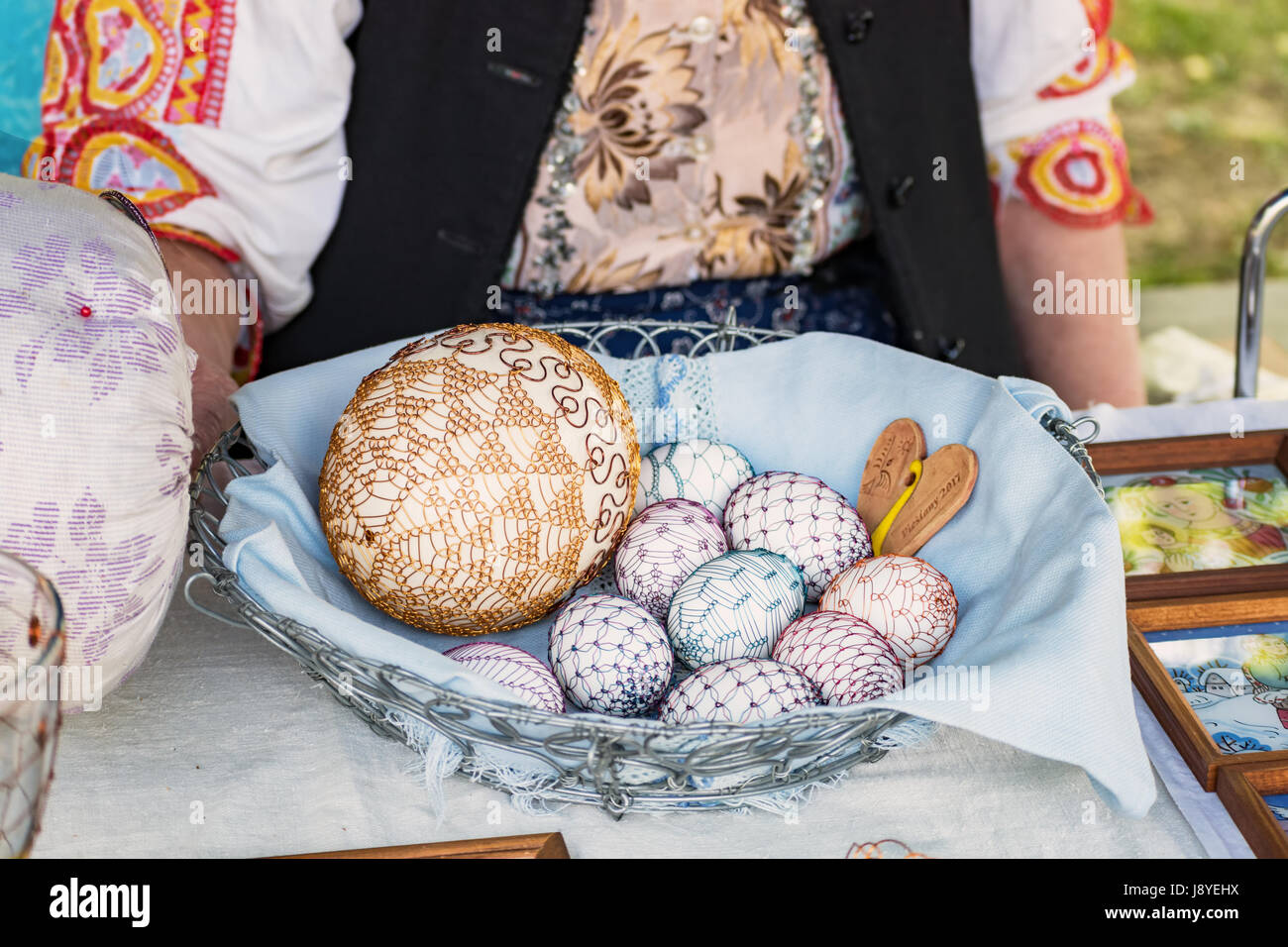 Easter eggs handmade tinkering Folk art Stock Photo Alamy