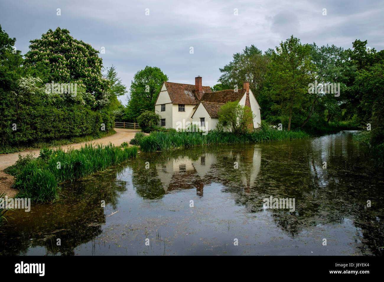 Willy Lotts House, near Deadham Lock and Flatford Mill on the River Stour,   East Bergholt, Suffolk , UK. The area refered to as 'Constable Country',  Stock Photo