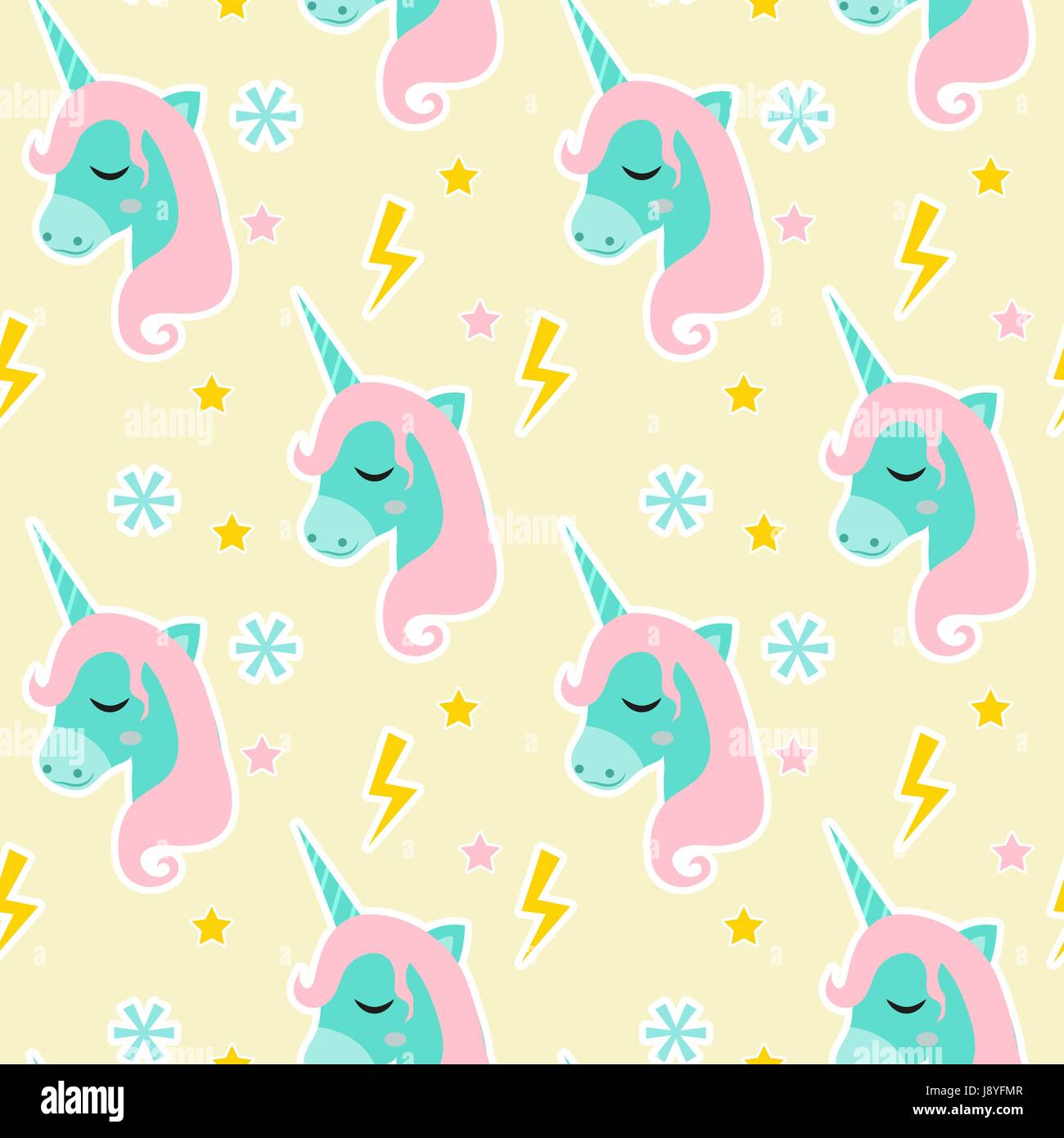Magic Unicorn Seamless Pattern Modern Fairytale Endless Textures