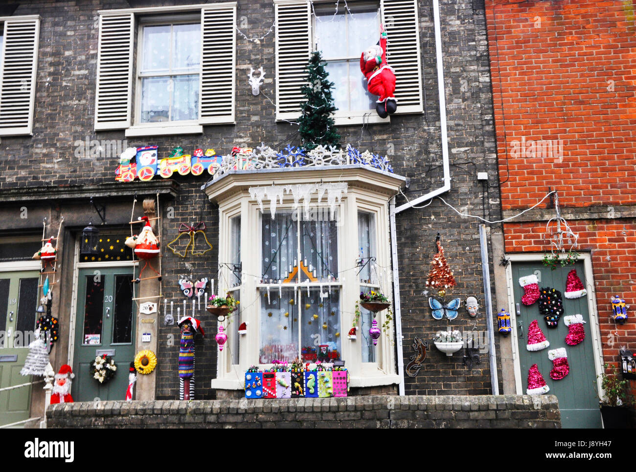 christmas decorations on house exterior Stock Photo  Alamy