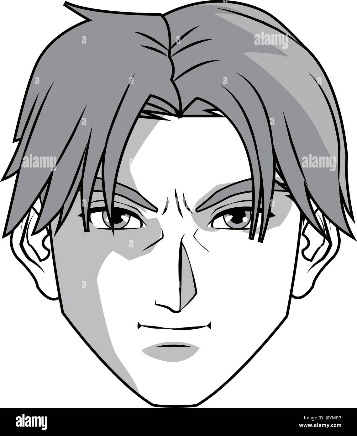 anime style male character head Stock Vector Image & Art - Alamy