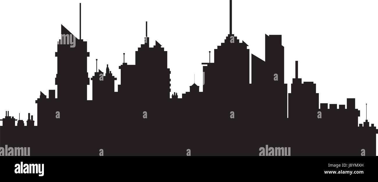 silhouette of city skyline building architecture Stock Vector Image ...