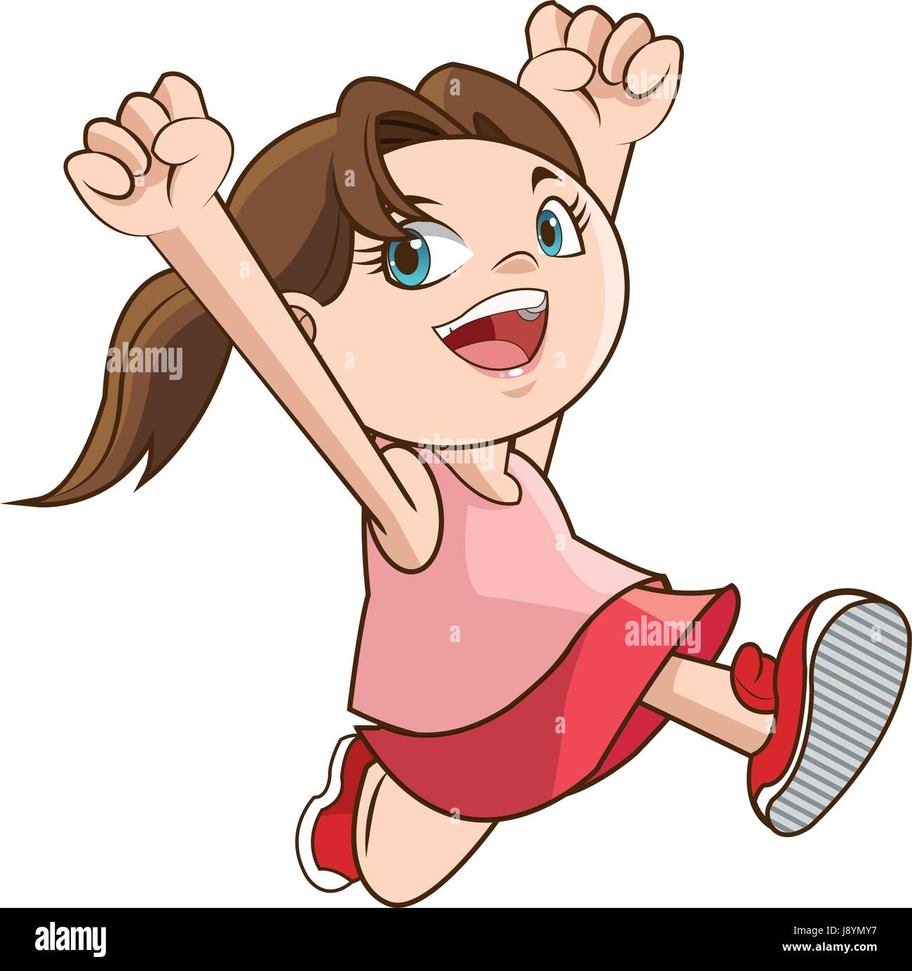 happy cheerful child girl active Stock Vector Image & Art Alamy
