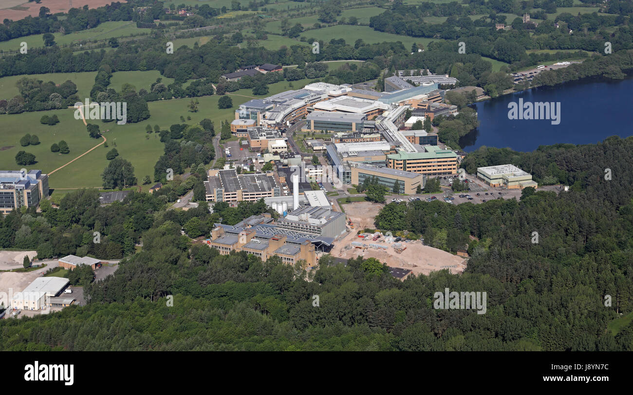aerial view of Alderley Park in Cheshire, UK Stock Photo