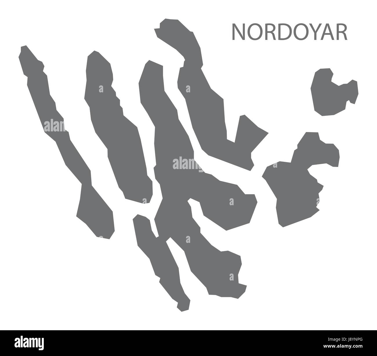 Nordoyar map grey illustration silhouette Stock Vector