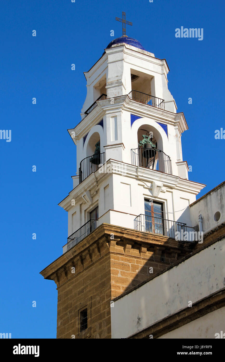 spain, steeple, belfry, andalusia, tower, historical, dome, cross, europe, Stock Photo