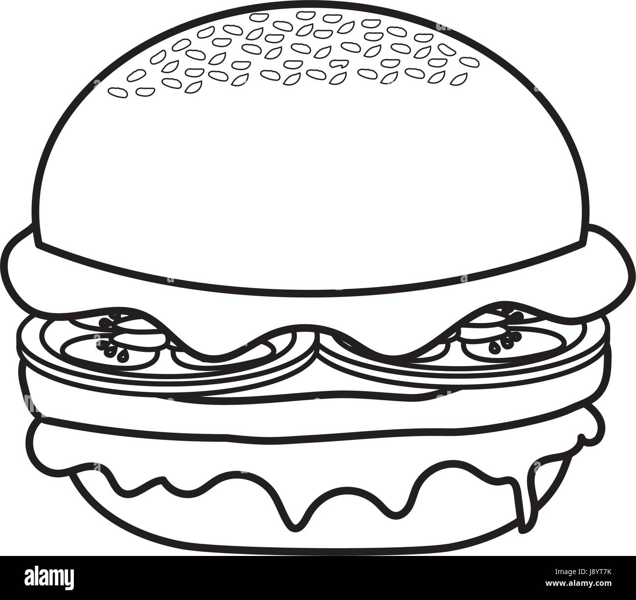 line-delicious-hamburger-fast-food-meal-stock-vector-image-art-alamy