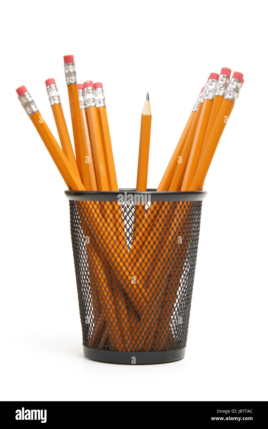 Steel Mesh Brush Pot And Pencils Stock Photo, Picture and Royalty Free  Image. Image 13253038.