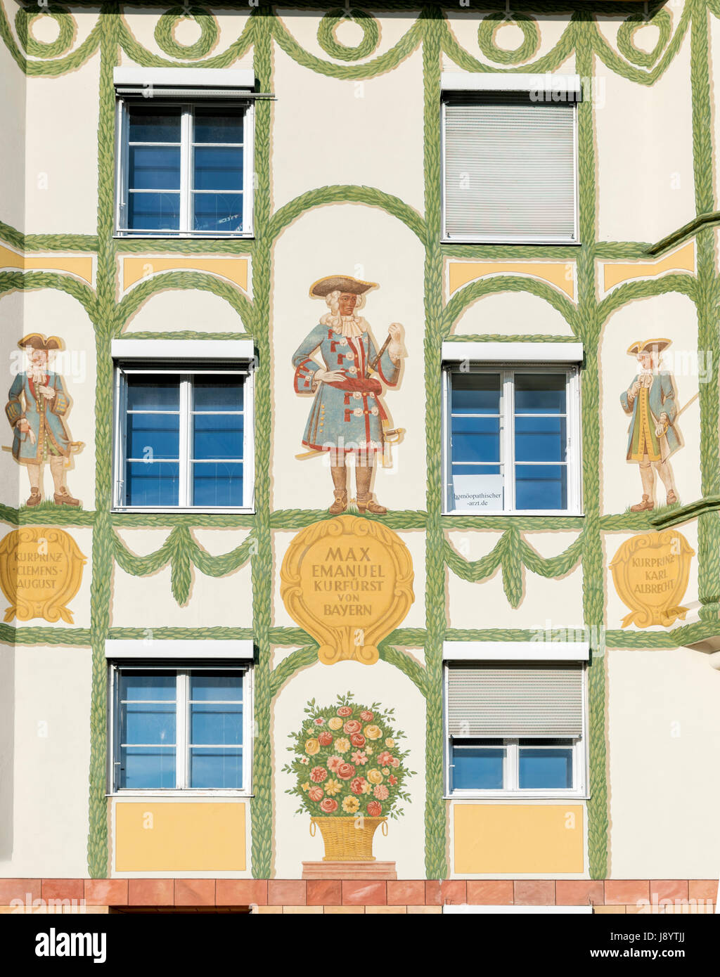 Traditional painted walls on a building in Bad Tölz, Bavaria, Germany Stock Photo