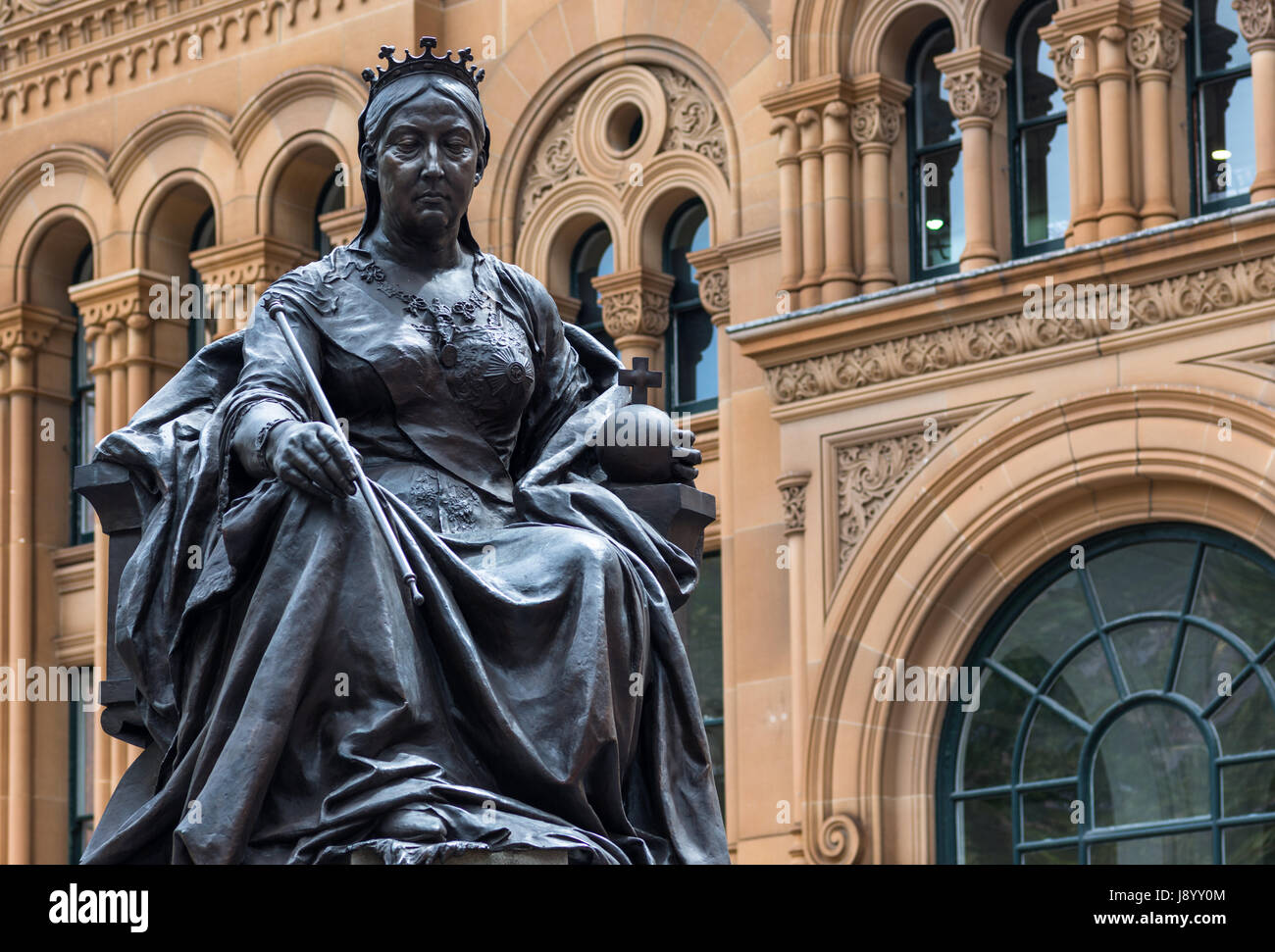 Queen Victoria statue and building, Sydney, New South Wales, Australia. Stock Photo