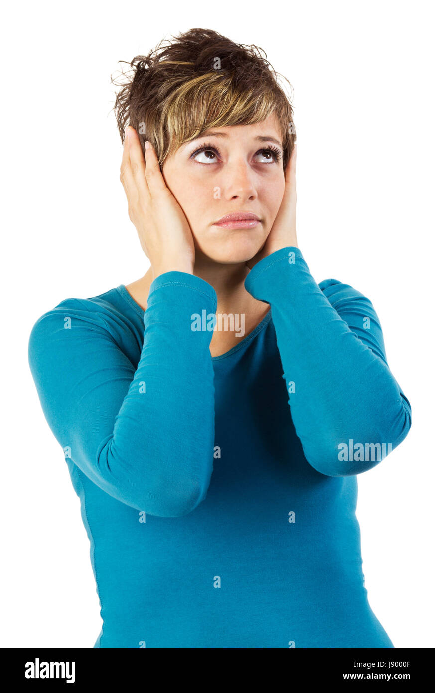 woman, sad, look, glancing, see, view, looking, peeking, looking at ...