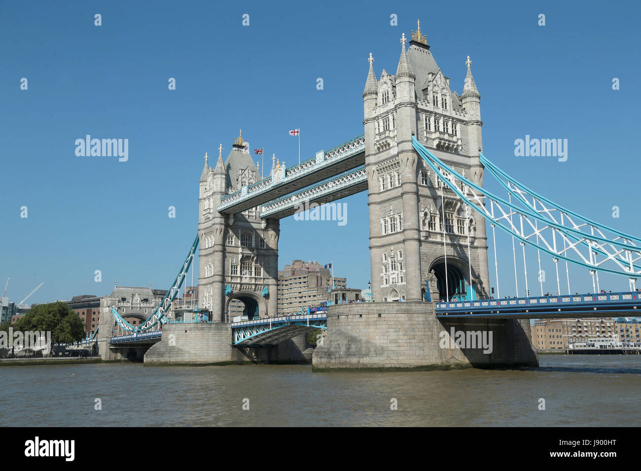 The iconic Tower Bridge in London, one of the most famous buildings in the world which was built over 120 years ago. Stock Photo