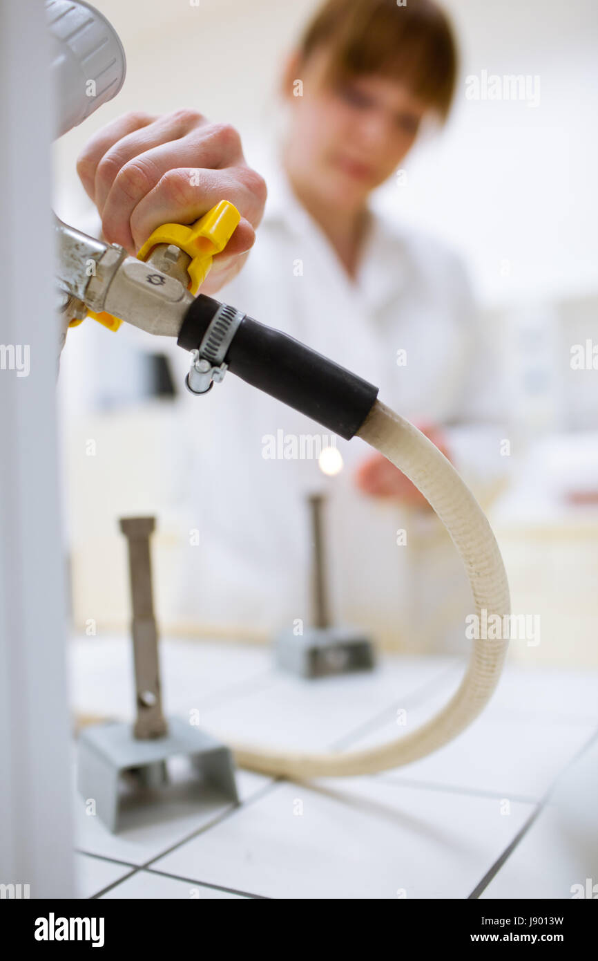 woman, experiment, flame, flames, chemist, laboratory, burner