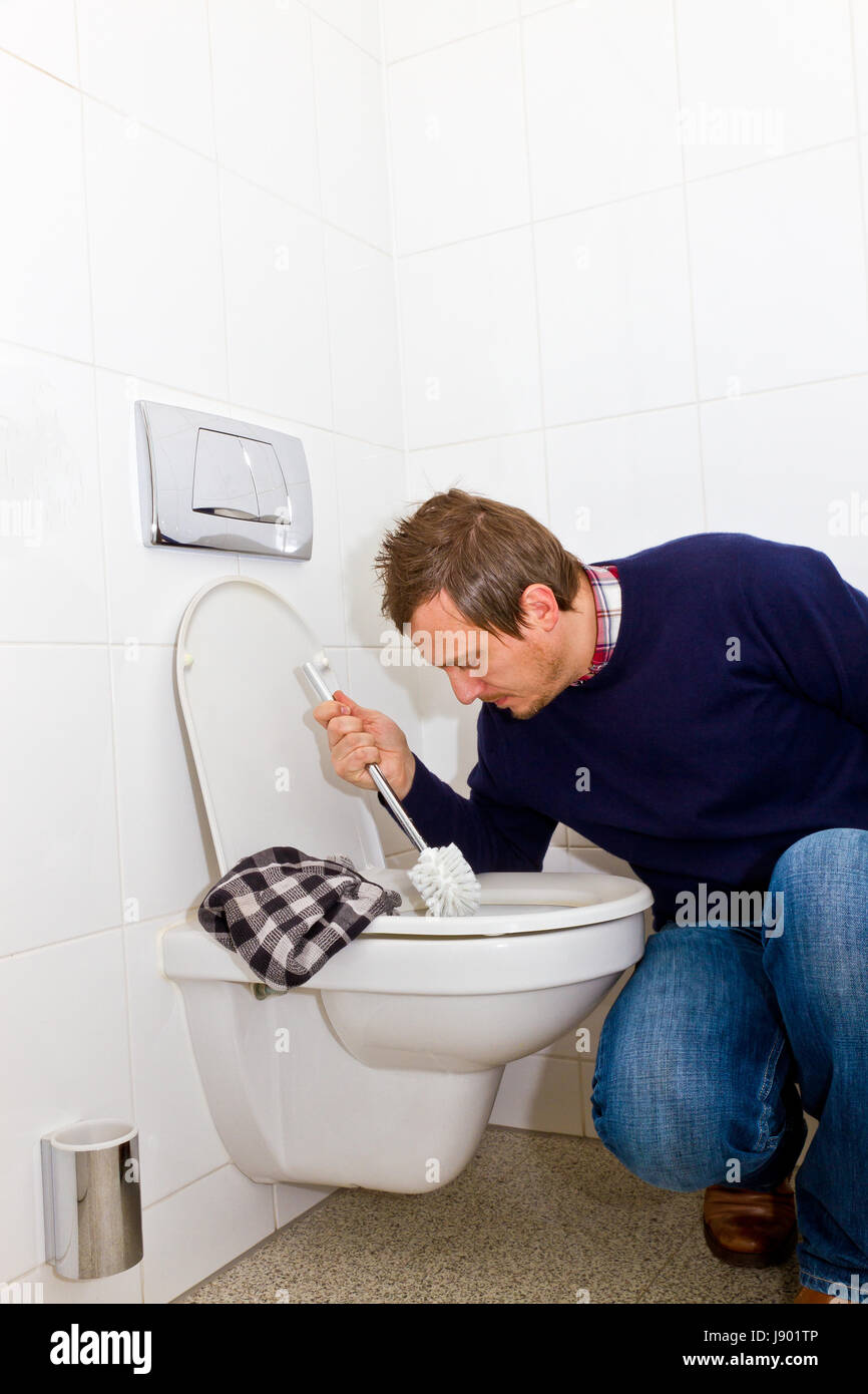 at home, purify, toilet, single, homework, man, house, building, men, man  Stock Photo - Alamy