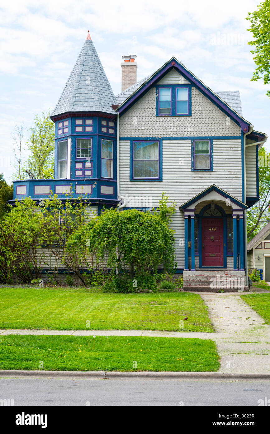 Chicago Illinois Oak Park house home residence prairie style Stock Photo