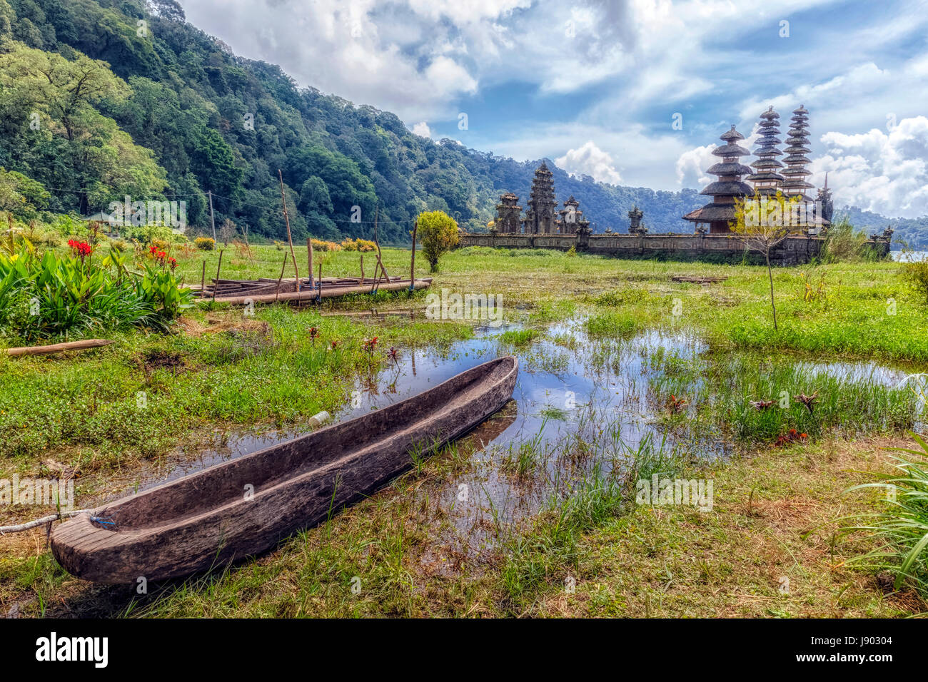 Pegubugan, Gubug Temple, Lake Tamblingan, Munduk village, Bali, Indonesia Stock Photo