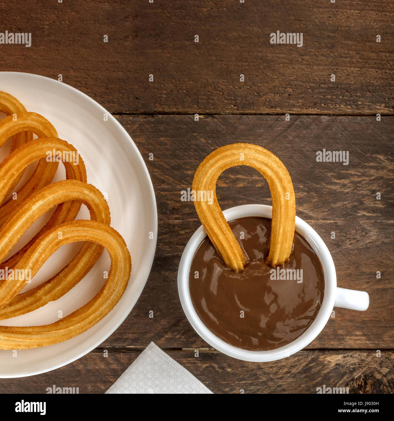 A square photo of churros, traditional Spanish, and especially 
