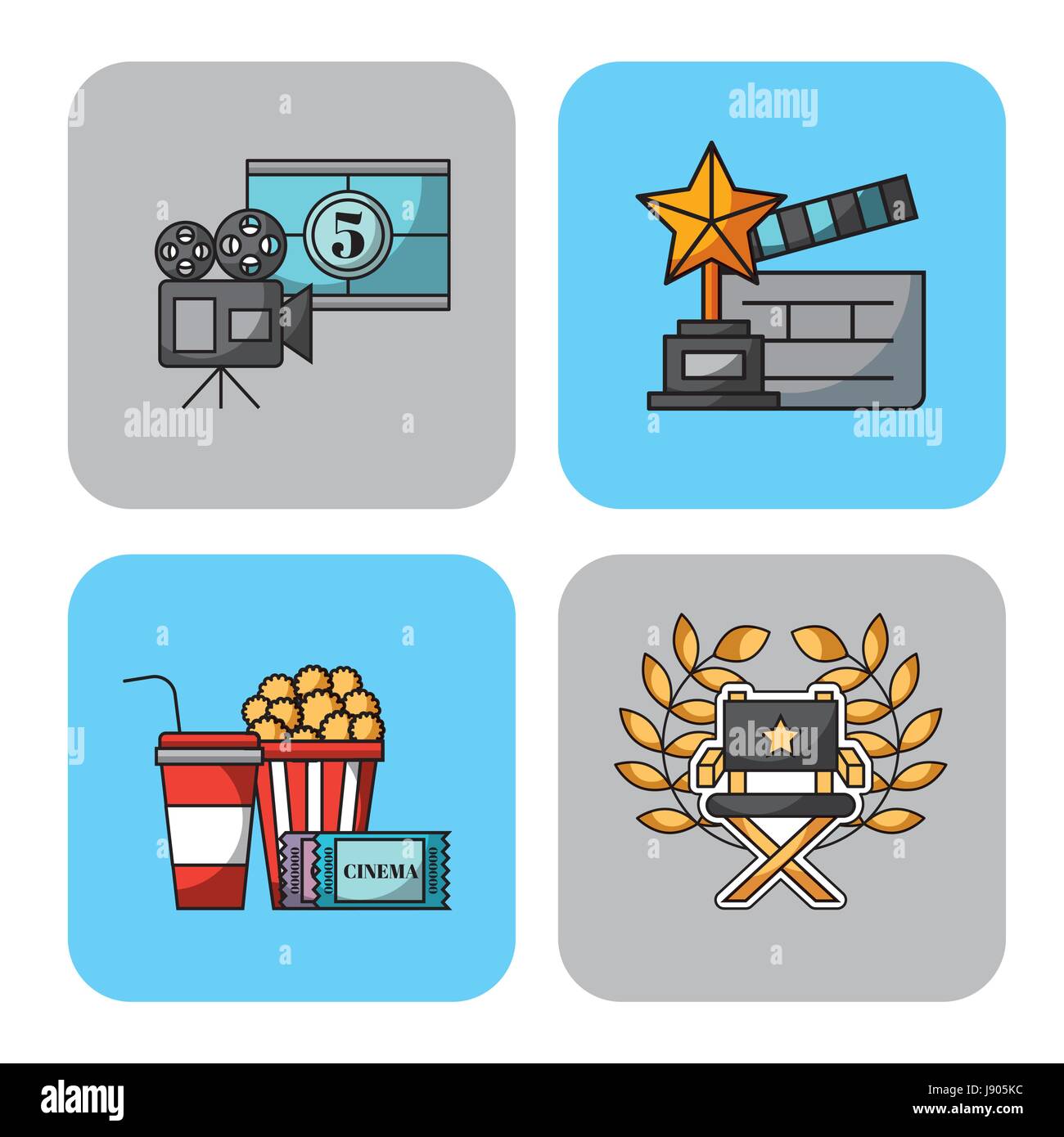 icons set movies Stock Vector Image & Art - Alamy