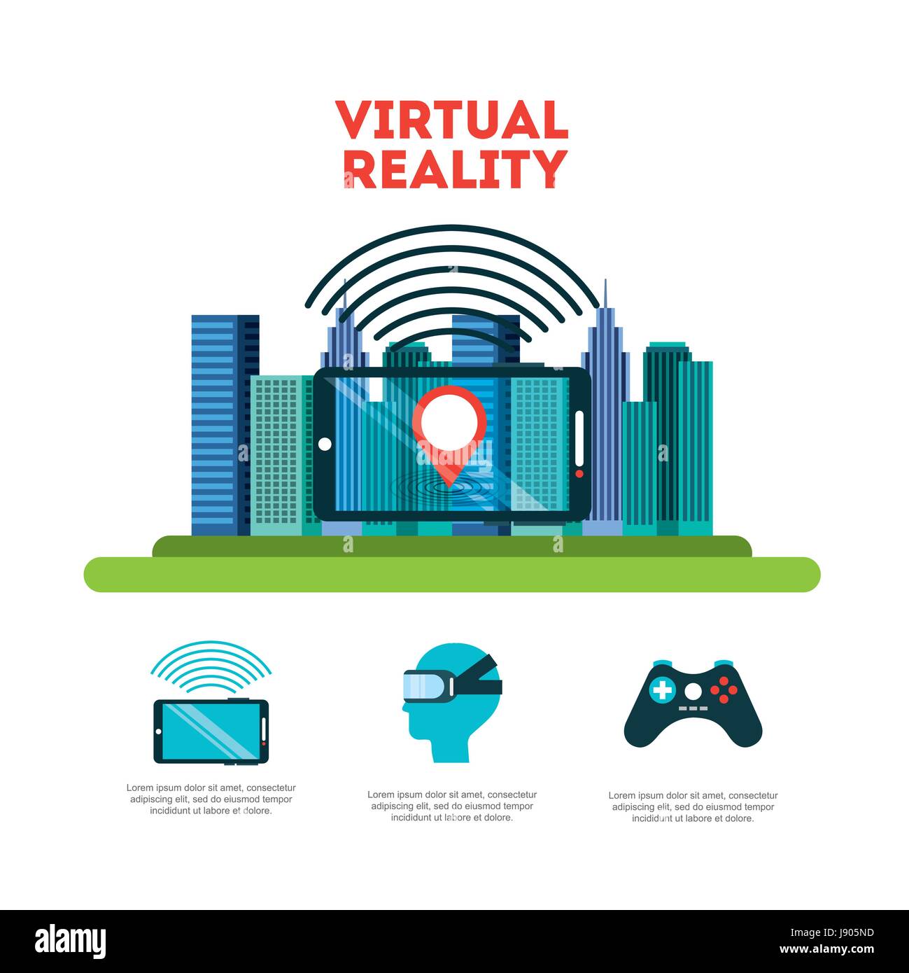 virtual reality flat Stock Vector Image & Art - Alamy