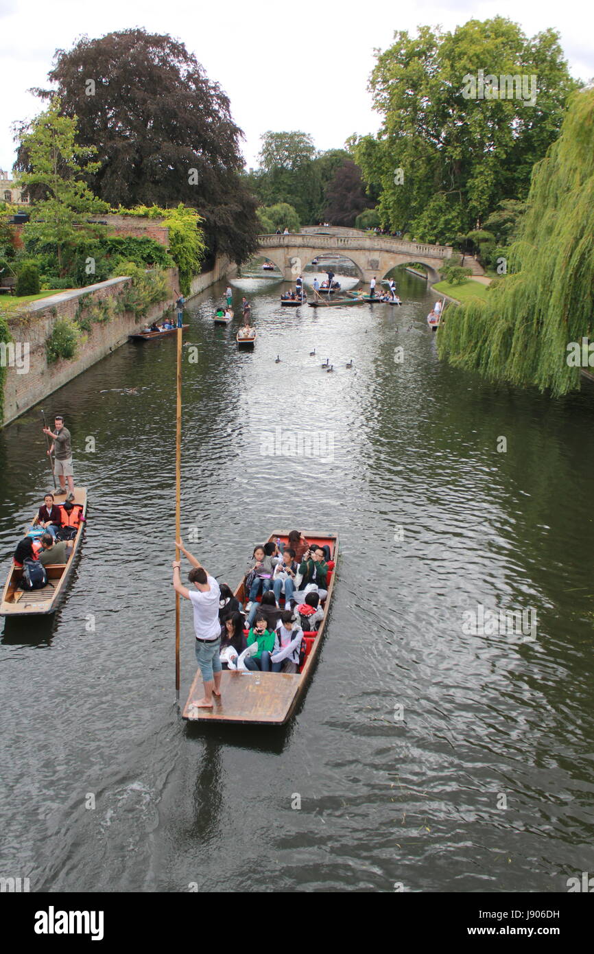 Punting in Cambridge Stock Photo